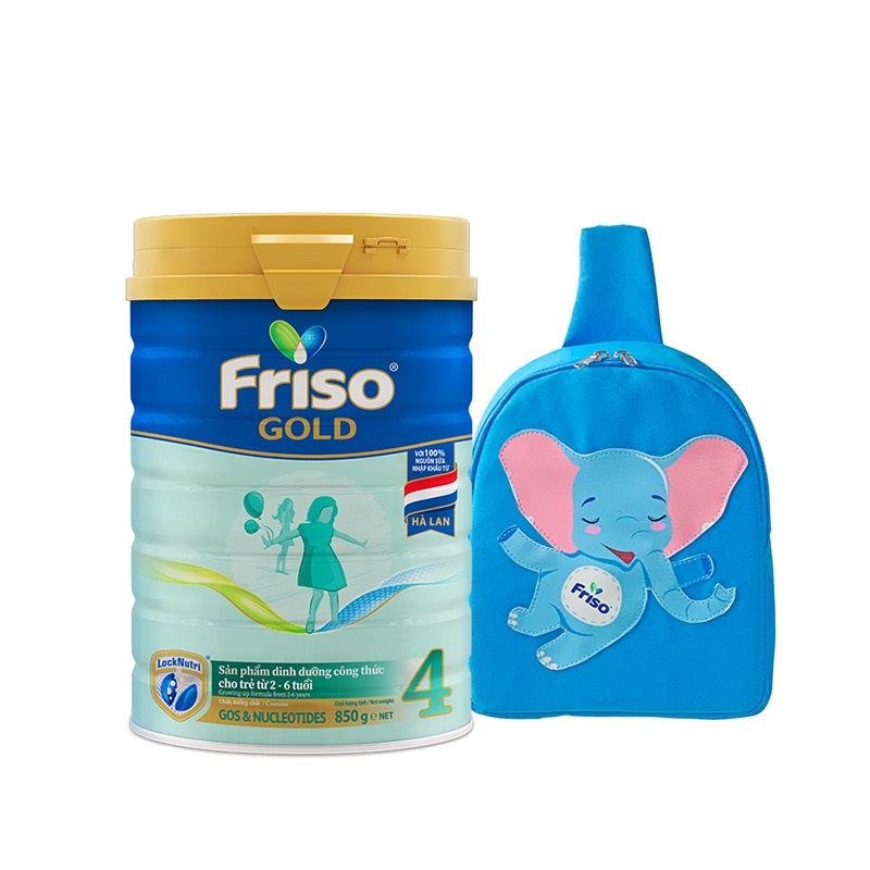 [Tặng 01 Túi đeo chéo con voi] Sữa Bột Friso Gold 4 850g/lon