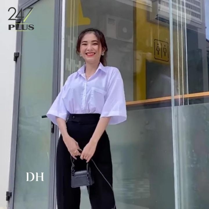 Áo sơ mi dáng thụng tay lỡ