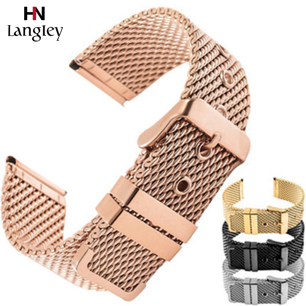 Ultra Thin Milanese Straps Wristwatch Bracelet Link Bands 304 Stainless Steel Mesh Wristband 18mm 20mm 22mm 24mm