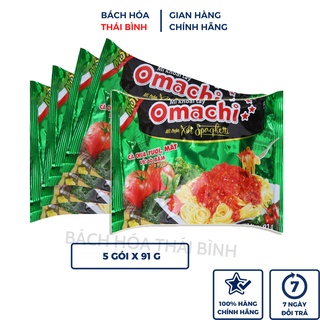 5 Gói x 91g Mì tôm Trộn Khoai Tây Omachi Xốt Spaghetti