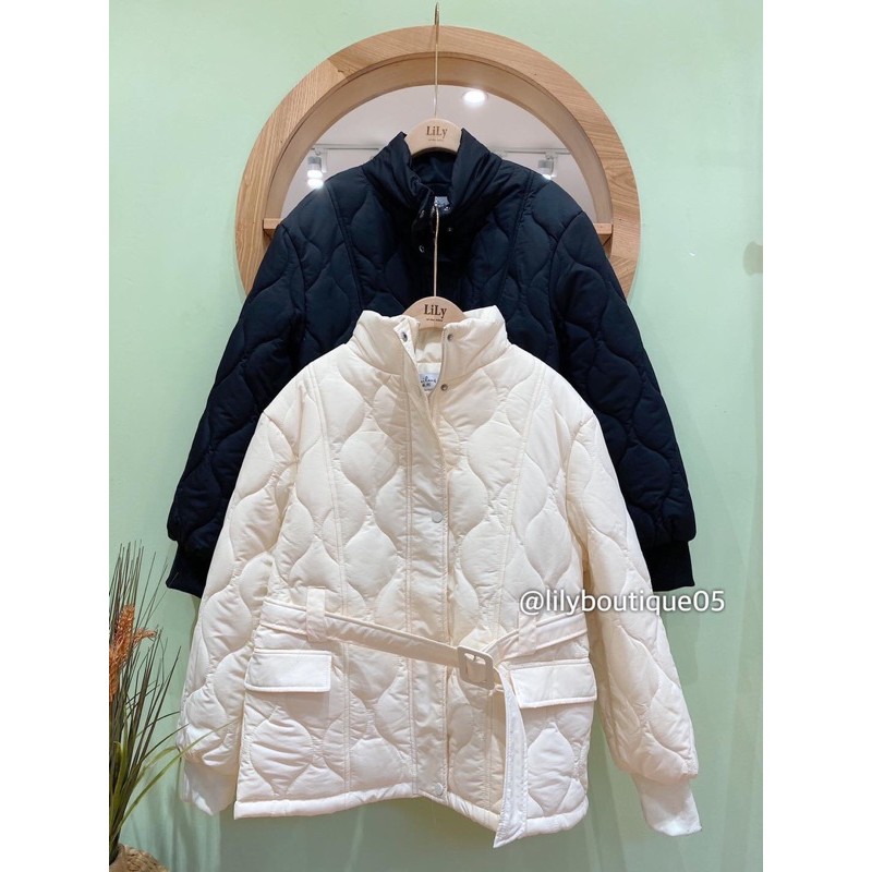 Áo phao trần chỉ 2 túi kèm đai (ib chọn màu) | BigBuy360 - bigbuy360.vn