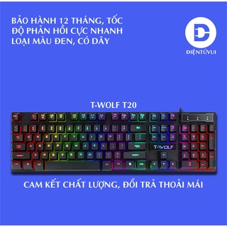 Bàn phím giả cơ màu đen có dây t-wolf t20 gaming văn phòng