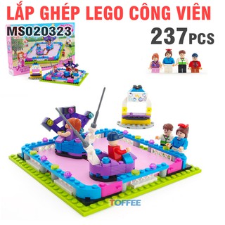 Bộ lắp ghép lego trò chơi công viên mô hình xe đụng 20323 đồ chơi trẻ em bằng nhựa cao cấp