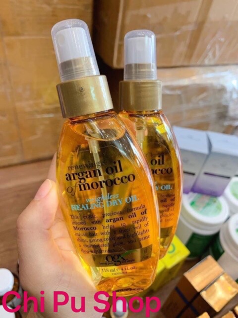 Xịt Dưỡng Tóc OGX Argan Oil Morocco Healing Dry Oil