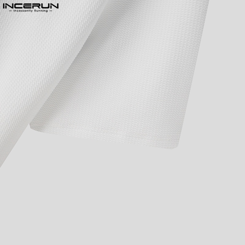 Áo thun baggy INCERUN tay ngắn cổ tròn phong cách cơ bản dành cho nam