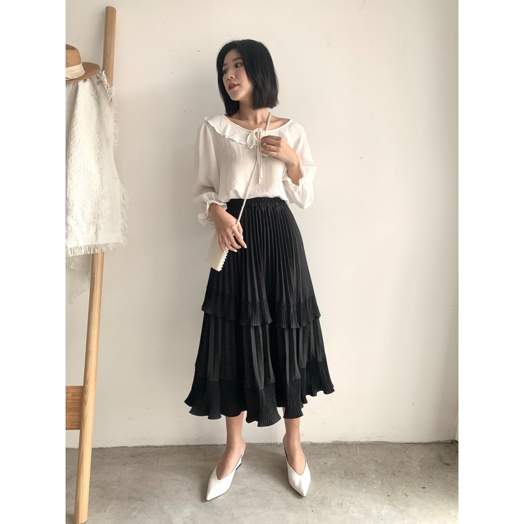 [26Studio] Áo kiểu cổ bèo cột nơ Sophia Top