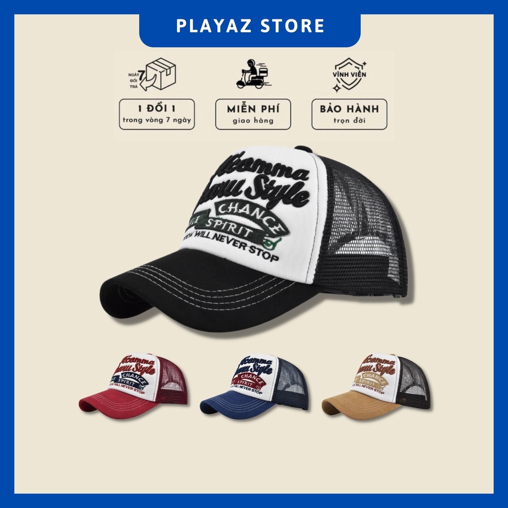 Mũ Trucker Hat Chữ Thêu PLAYAZ