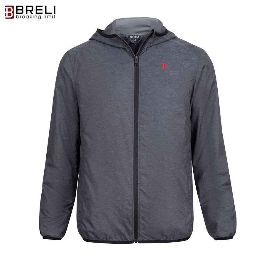 Áo Khoác Gió Nam Màu Xám Breli Áo Khoác Thể Thao Có Mũ Giữ Ấm Cao Cấp - BAG2129-DGR