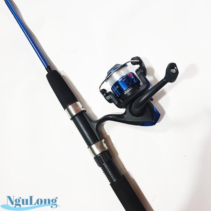 🐋 Bộ cần câu 2 khúc đặc ruột siêu bạo lực, kèm máy và set phụ kiện, tặng cần tay 2m7 🐋