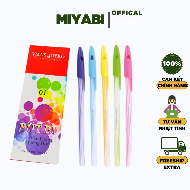 Hộp 20 chiếc bút nến joyko xanh cao cấp - bút bi nến văn phòng -  MIYSBI STORE