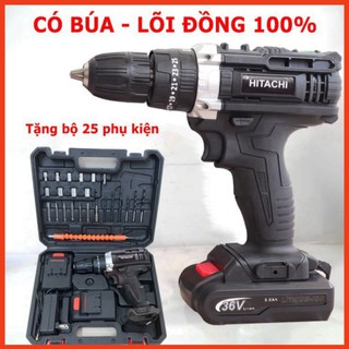 Máy Khoan Pin Hitachi 36V – 3 chức năng – Tặng Bộ Phụ Kiện 24 Chi Tiết – Máy Khoan Bắn Vít Cầm Tay | sẵn hàng|