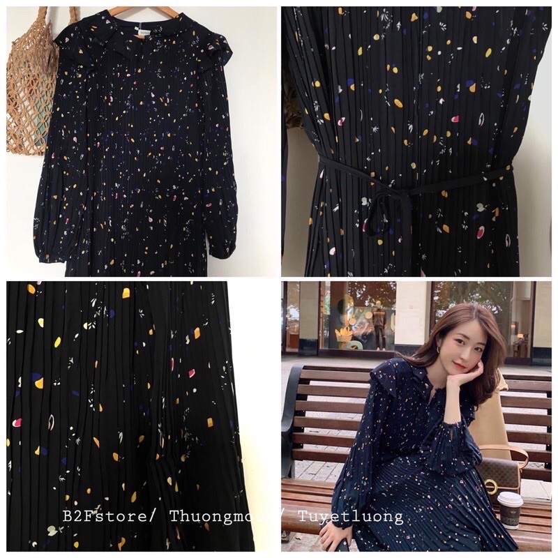 Đầm hoa nhí dáng suông có dây eo siêu xinh