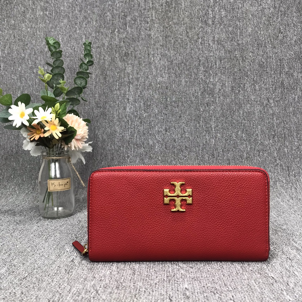 Ví dài nữ cầm tay Tory burch xuất dư xịn logo kim loại sang trọng, chất liệu da thật cao cấp