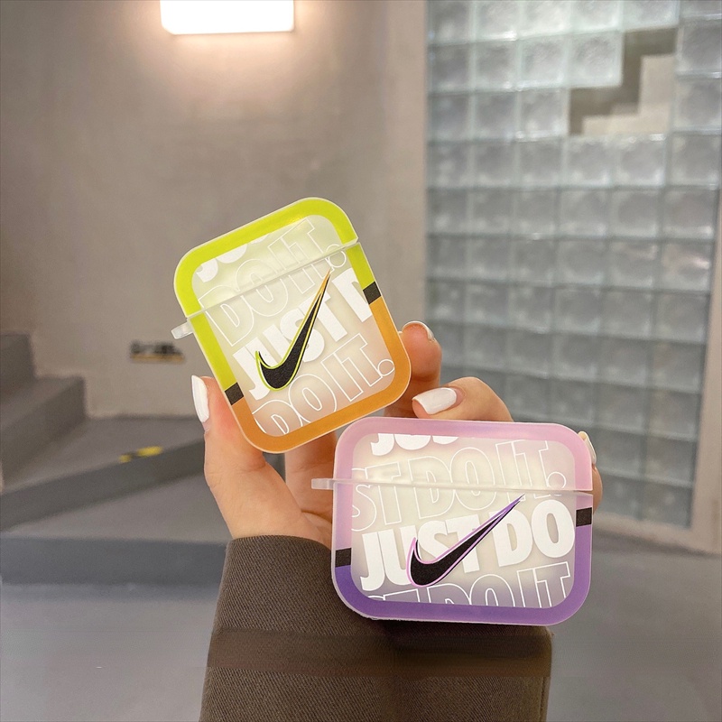 Vỏ Bảo Vệ Hộp Sạc Tai Nghe AirPods 1 2 Pro 3 rd Bằng TPU Dẻo Trong Suốt Màu gradient Thời Trang Chống Rơi Kèm Móc Khóa