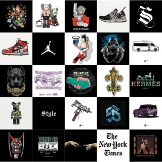 Set sticker 25 tem mix local- foreign brand- hype beast