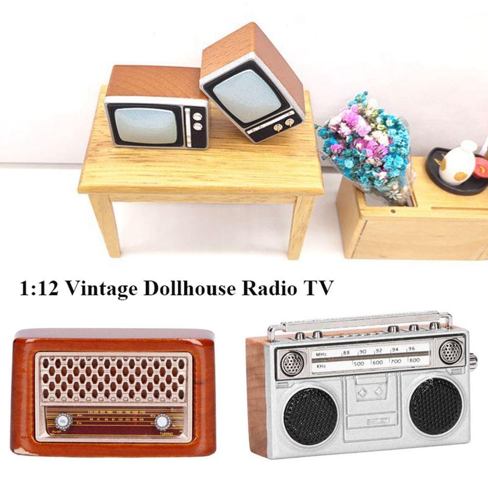 Radio Trang Trí Nhà Búp Bê Phong Cách Vintage Dễ Thương Tỉ Lệ 1: 12