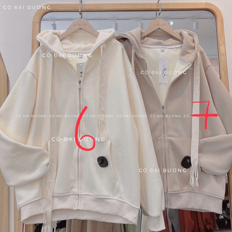 áo khoác nỉ trơn dây to lót nhung kéo khoá | BigBuy360 - bigbuy360.vn