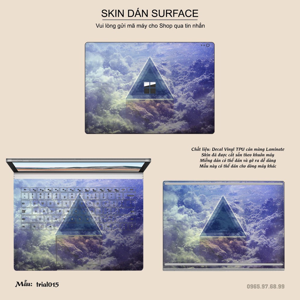 Skin dán Surface in hình Đa giác bộ 3 (inbox mã máy cho Shop)