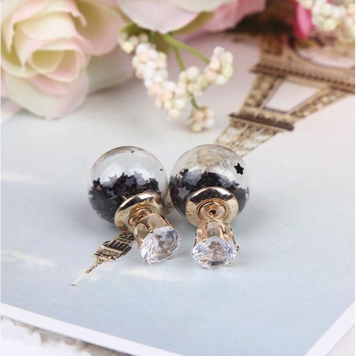 Bông tai thủy tinh cao cấp zircon i08