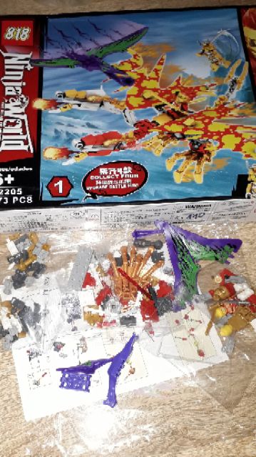 Lắp ráp 1 hộp LegoNinja Rồng khổng lồ đi săn khủng long 82205 có trên 170 chi tiết bằng nhựa ABS