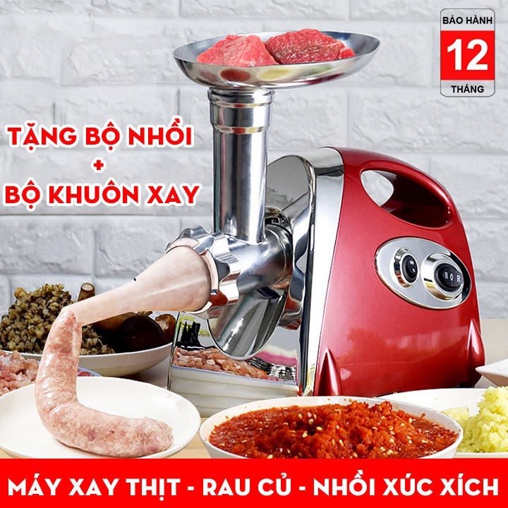 Máy làm xúc xích, giò, chả- Xay thịt tự động đa chức năng, có thể cắt thái rau củ quả- Dễ dàng tháo rời vệ sinh