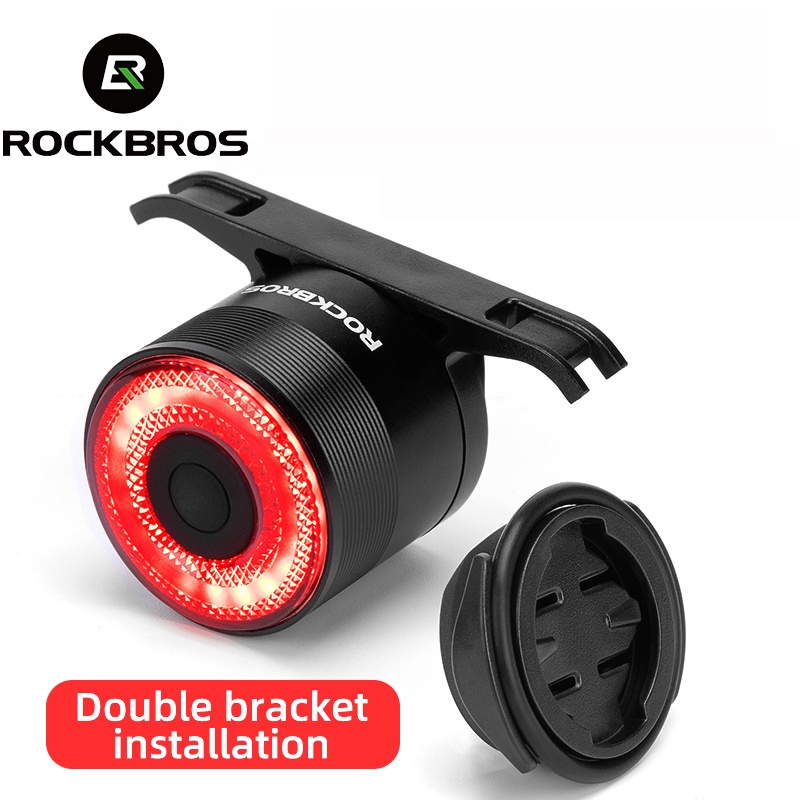 Rockbros Đèn LED Đuôi Xe Đạp Tự Động Cảm Biến Thông Minh Chống Thấm Nước Có Thể Sạc Lại