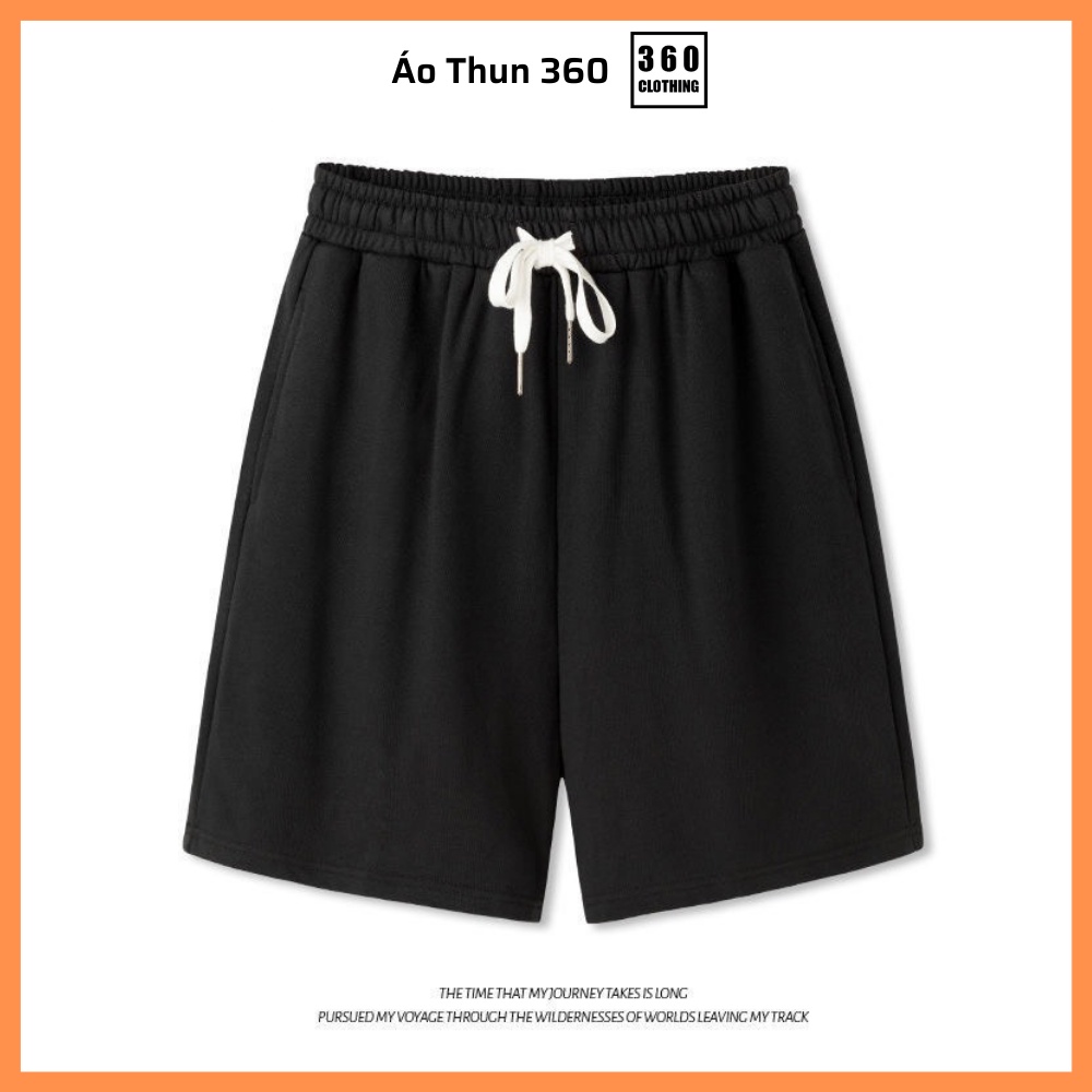 Quần đùi nam nữ unisex form dài ống rộng chất dày mát trơn 3 màu
