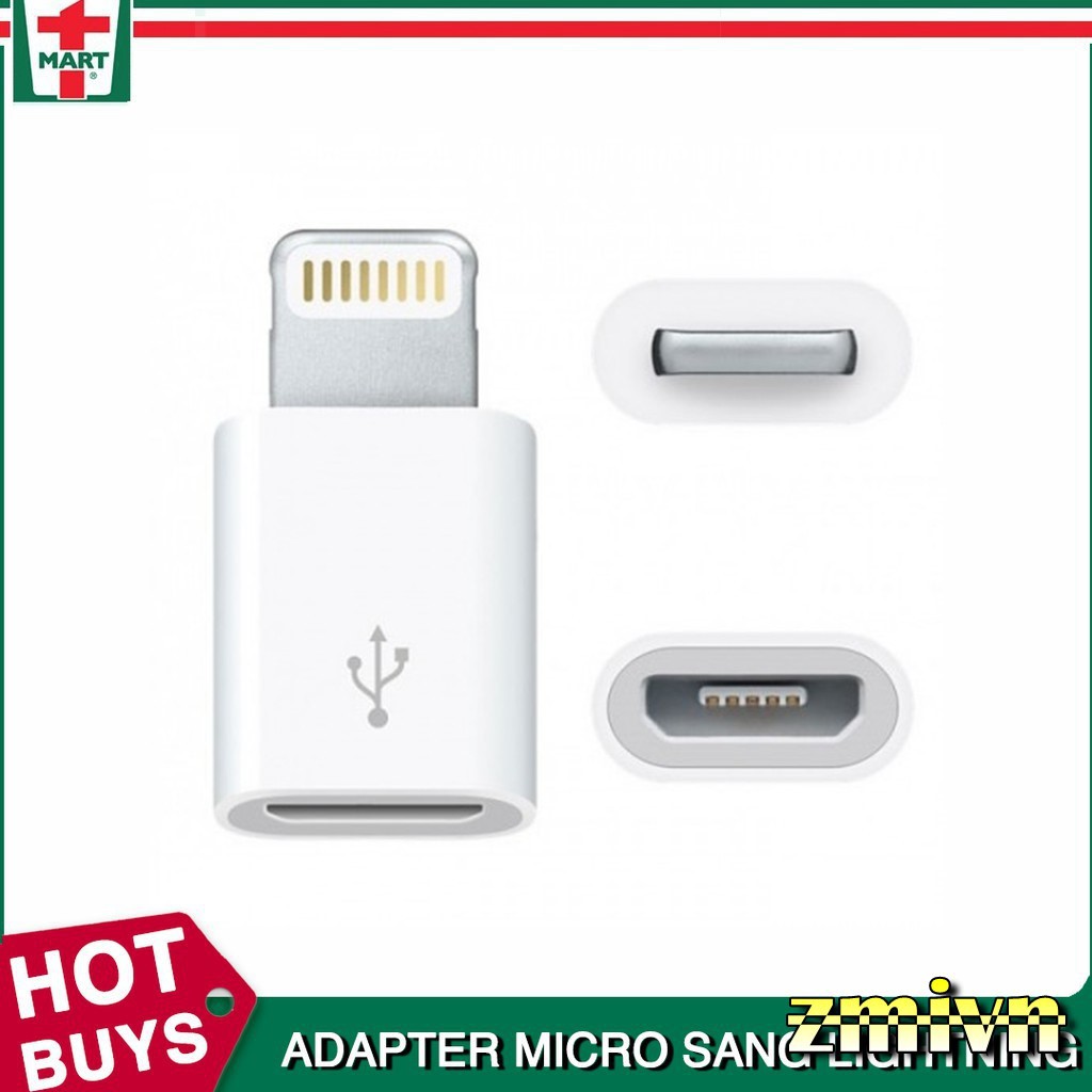 Đầu chuyển micro usb sang lightning / type C sang lightning