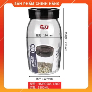 CHÍNH HÃNG -  Lọ thủy tinh nắp nhựa,hũ thủy tinh đựng gia vị ,đựng đường,đựng hạt,đồ khô an toàn, sạch sẽ Deli
