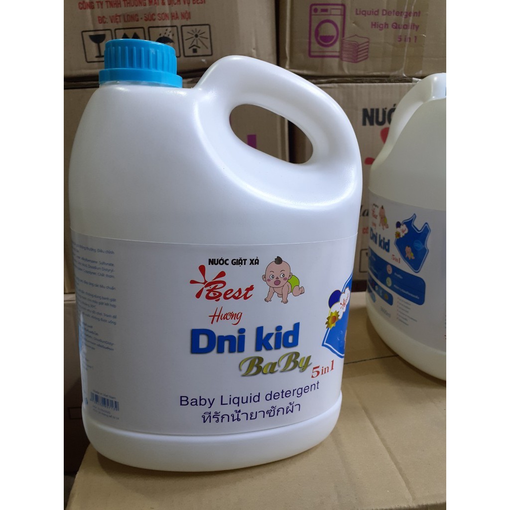 Nước Giặt Xả Dni-Kid Trẻ Em 3600ml/chai Làm Mềm Vải-Diệt khuẩn-Siêu Thơm