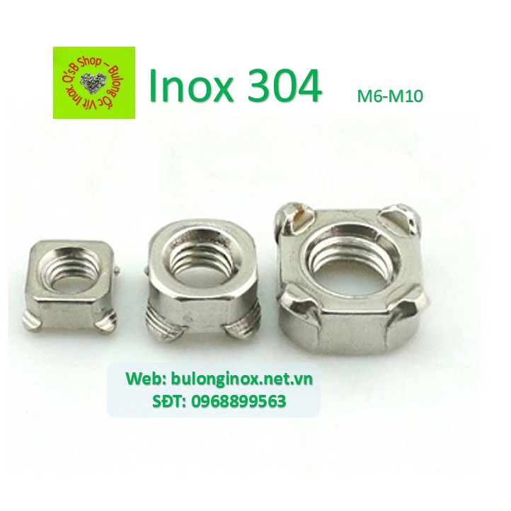 Ecu hàn 4 chân inox size M6- M10