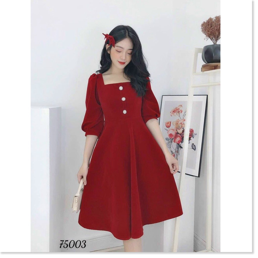 ĐẦM FORD DÁNG XÒE QUA GỐI,HỌA TIẾT TRƠN NHƯNG KHÔNG KẾM PHẦN SANG TRỌNG LANA FASHION