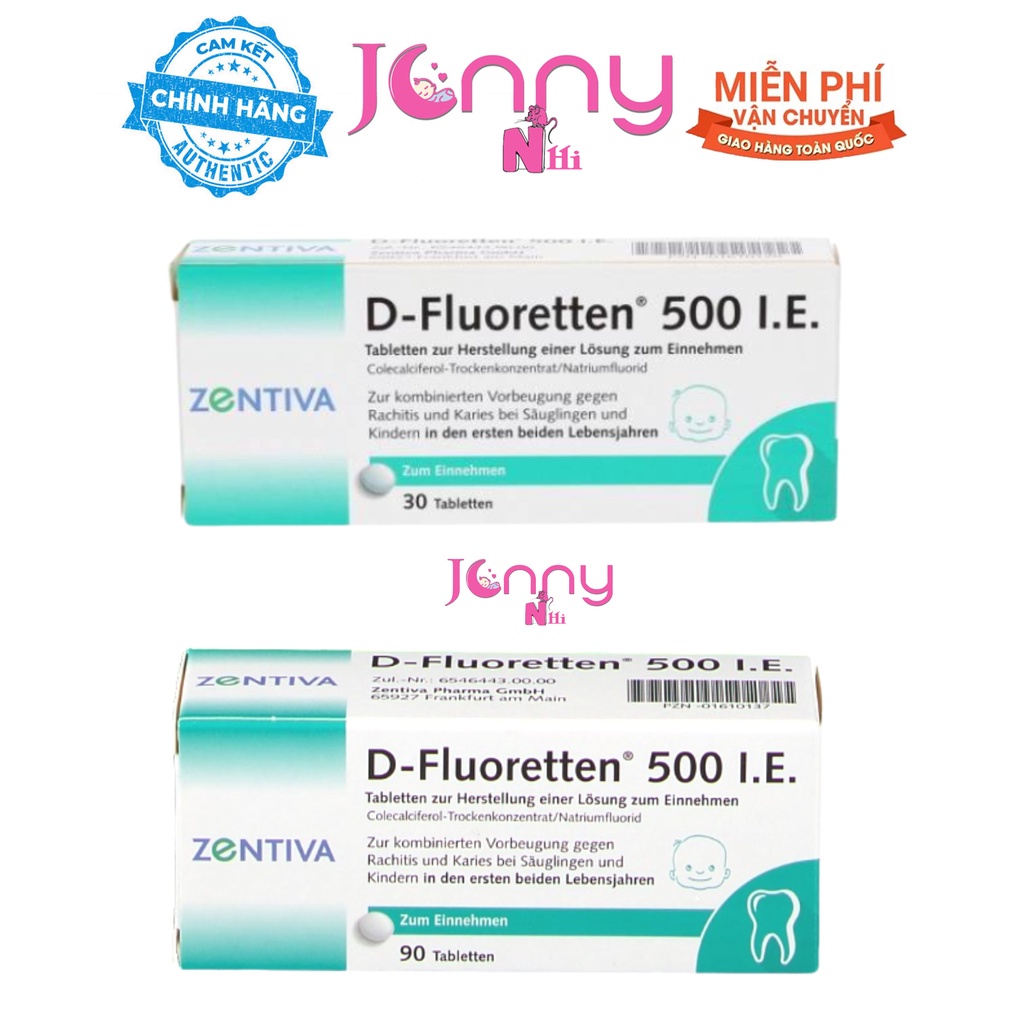 D-Fluoretten 500 I.E 30 viên