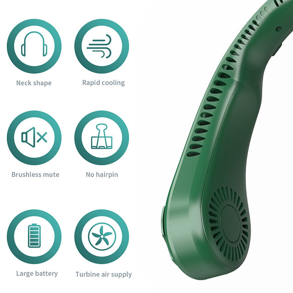 Quạt Đeo Cổ Không Cánh Thiết Kế Nhỏ Gọn Tiện Dụng