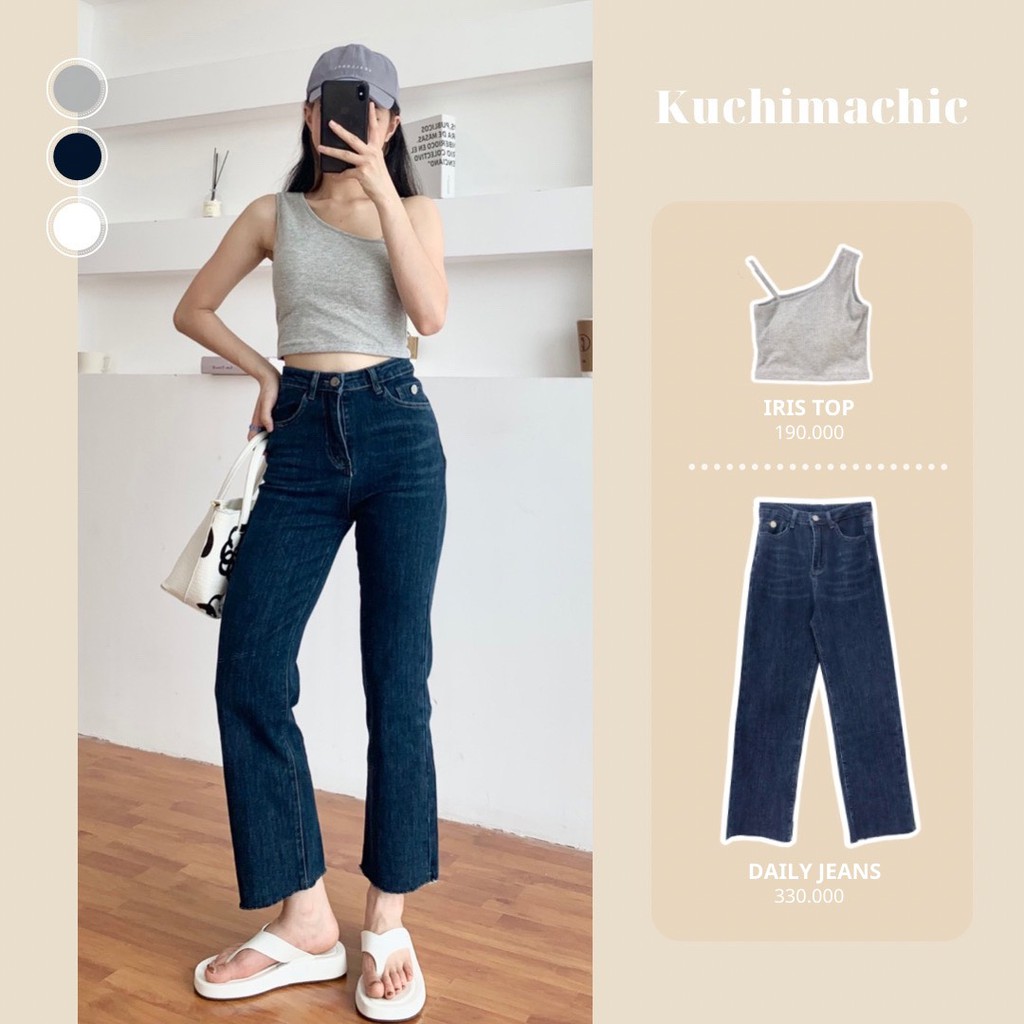 JEANS ÔM CẮT GẤU 3691