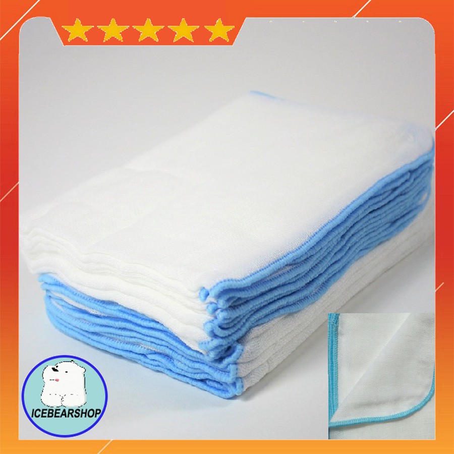 Khăn xô, khăn sữa khăn gạt 4 lớp cuốn biên cao cấp 100% Cotton mịn không xù lông