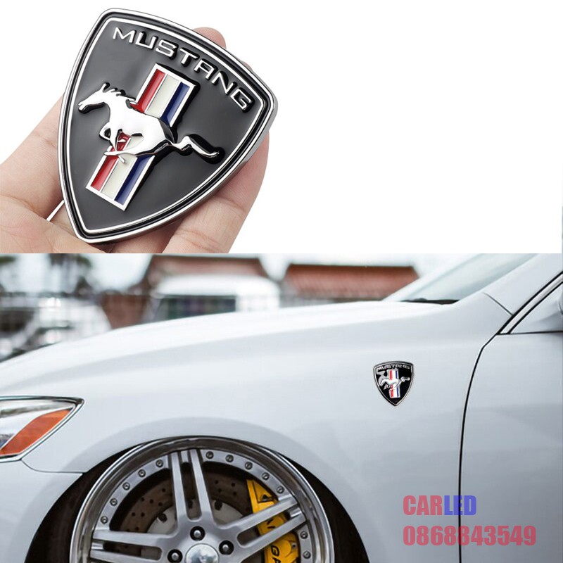 Logo 3D Mustang kim loại hình chiếc là dán xe ô tô các loại giá bán 1 cái