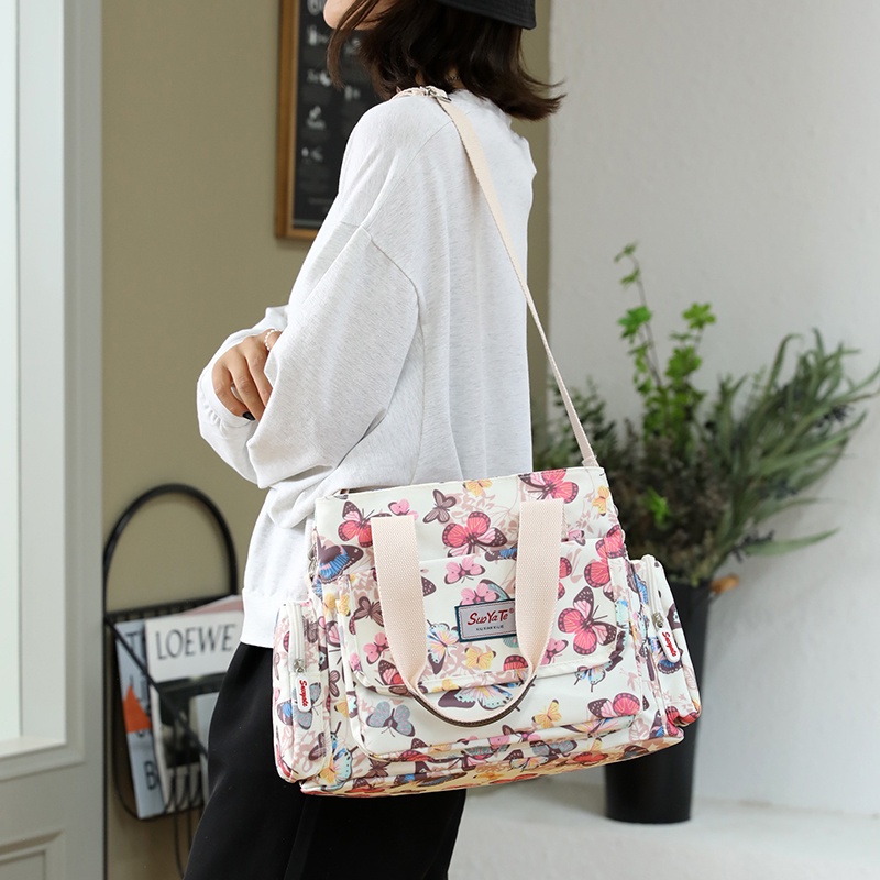 Túi Xách Đeo Vai Khổ Lớn Bằng Nylon In Họa Tiết Thời Trang Cho Nữ