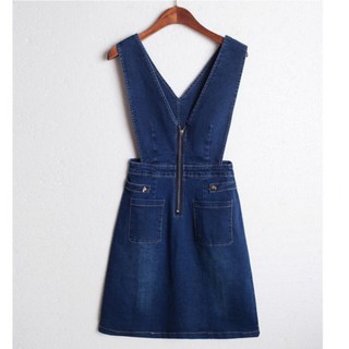 Đầm Yếm Jeans  Phối Túi  Thời Trang D698