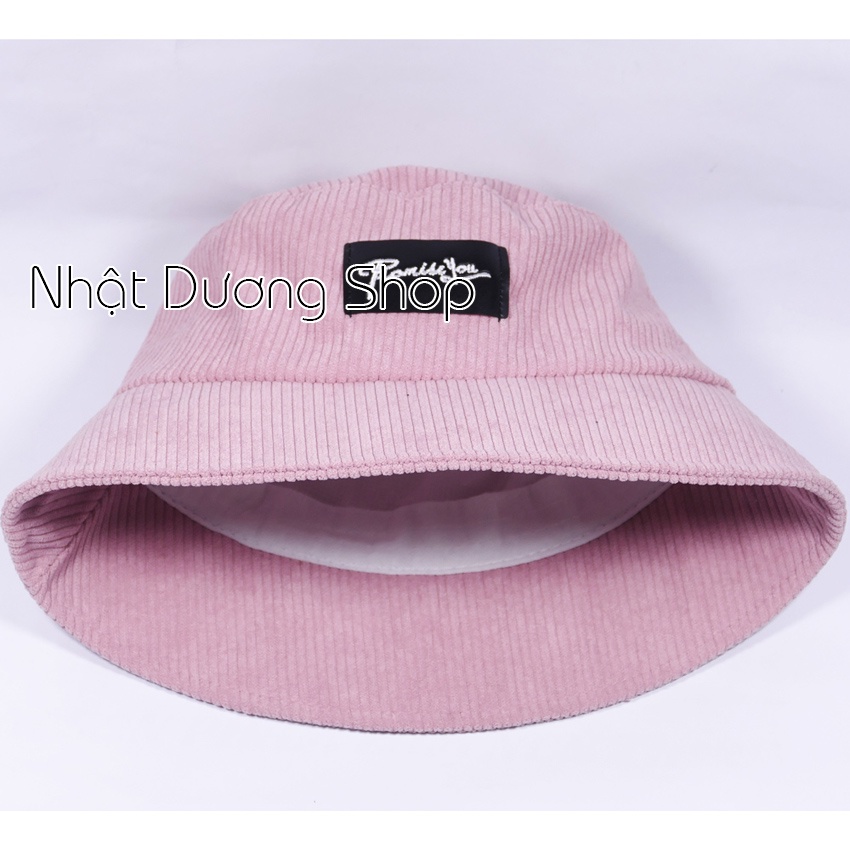Nón Bucket vành cụp- Nón tai bèo thêu PromissYou chất nhung cao cấp phù hợp cho cả nam và nữ