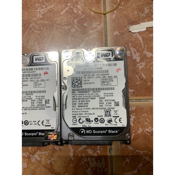 hdd laptop 500gb wd black 7200rpm bóc máy sk 100%