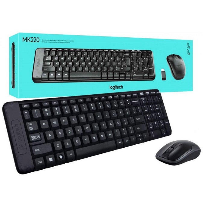 Bộ Bàn Phím Và Chuột Logitech MK220 Không Dây