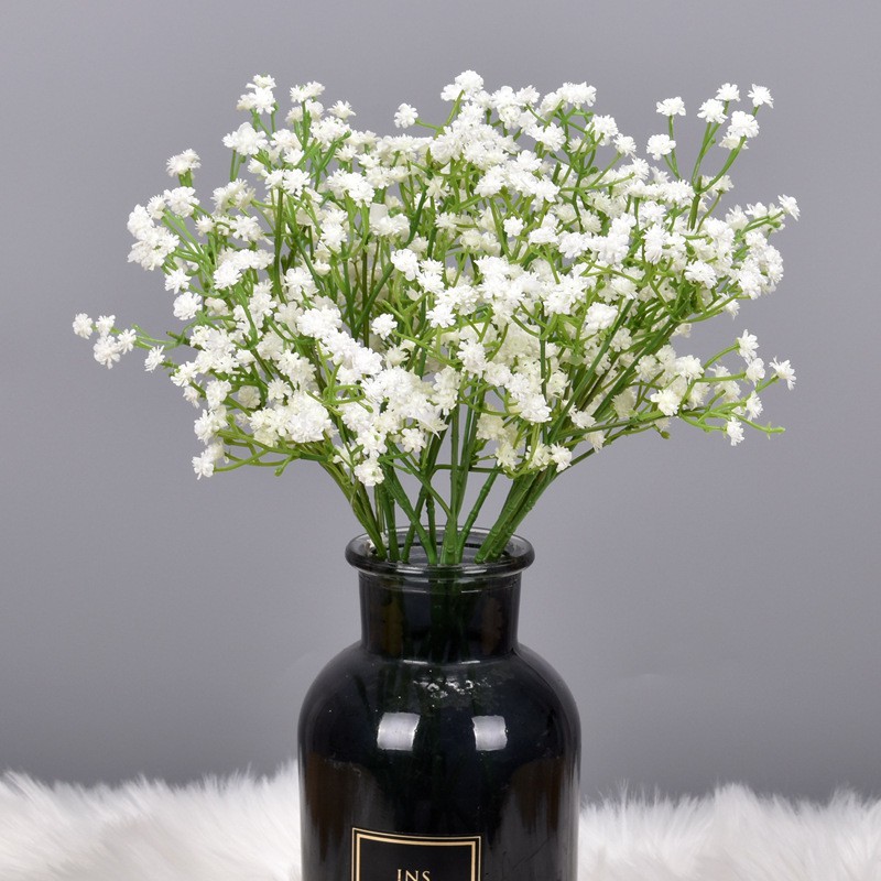 Hoa giả-Hoa baby PU cành dài 53cm nhiều nhánh nhỏ cắm điểm trang trí nhà cửa decor quán cafe