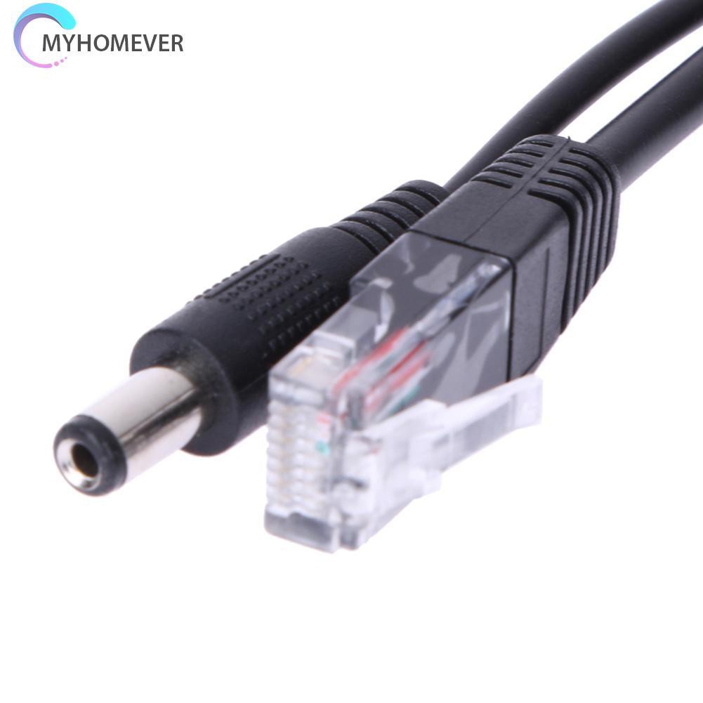 myhomever Power Over Ethernet PoE Adapter Injector + Splitter Kit PoE Cable Black