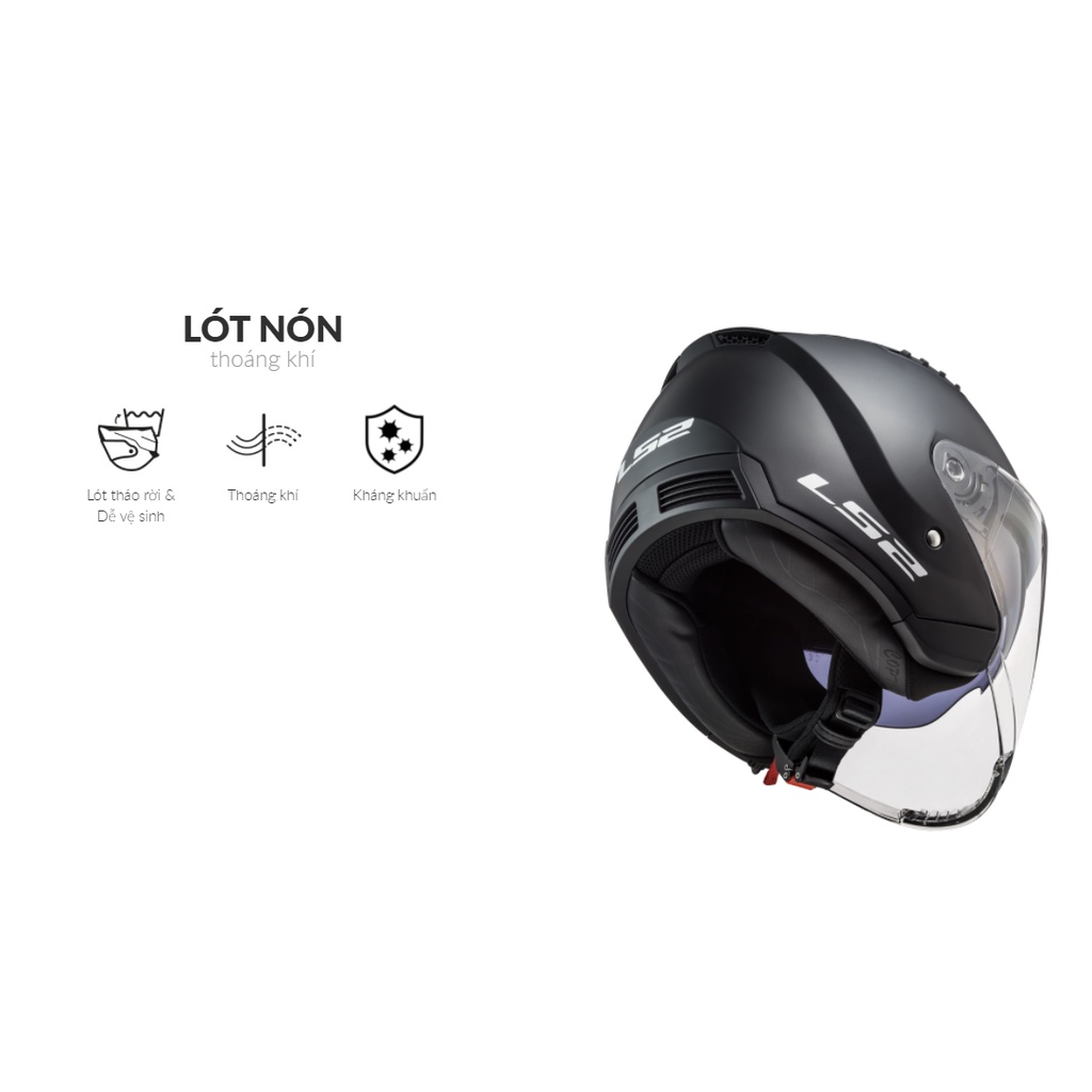 Mũ Bảo Hiểm 3/4 Cao Cấp LS2 OF600 COPTER – 2 Kính