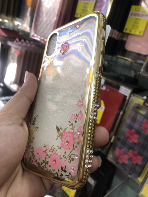 Ốp đính hột hoa văn iphoneX,6G/6S,6Plus,7plus/8Plus,Xmax