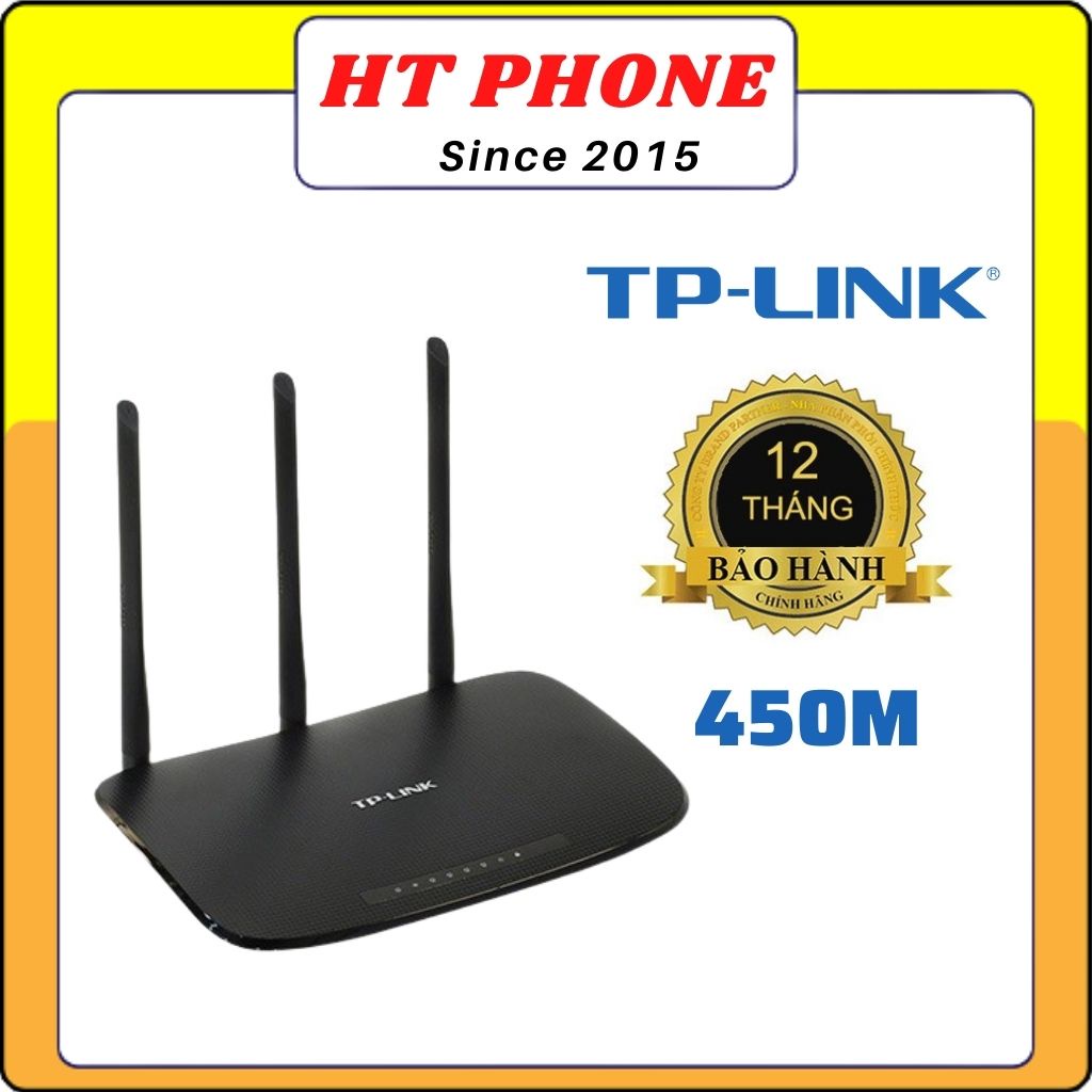 Router modem bộ phát cục phát wifi Tp link 3 Râu 450MBps Chính hãng