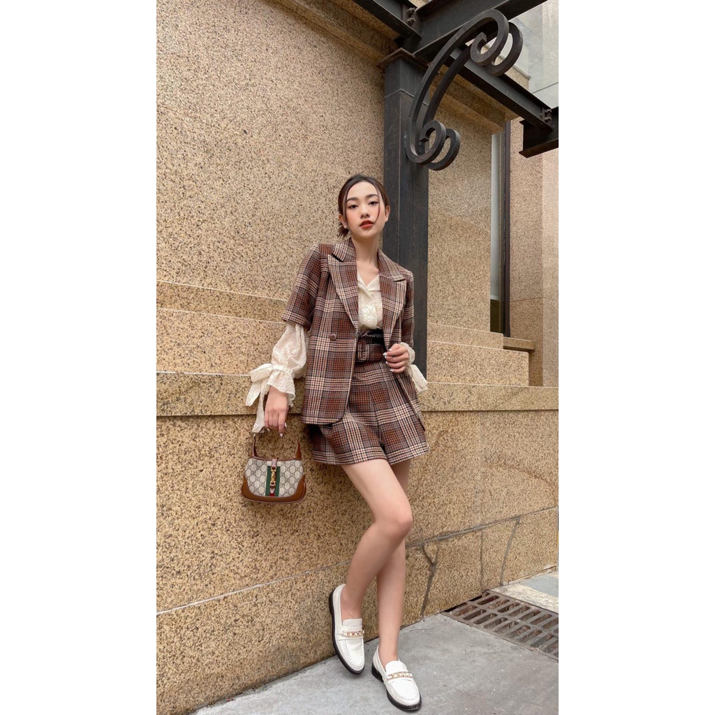Doré Studio - Áo Blazer Họa Tiết Caro