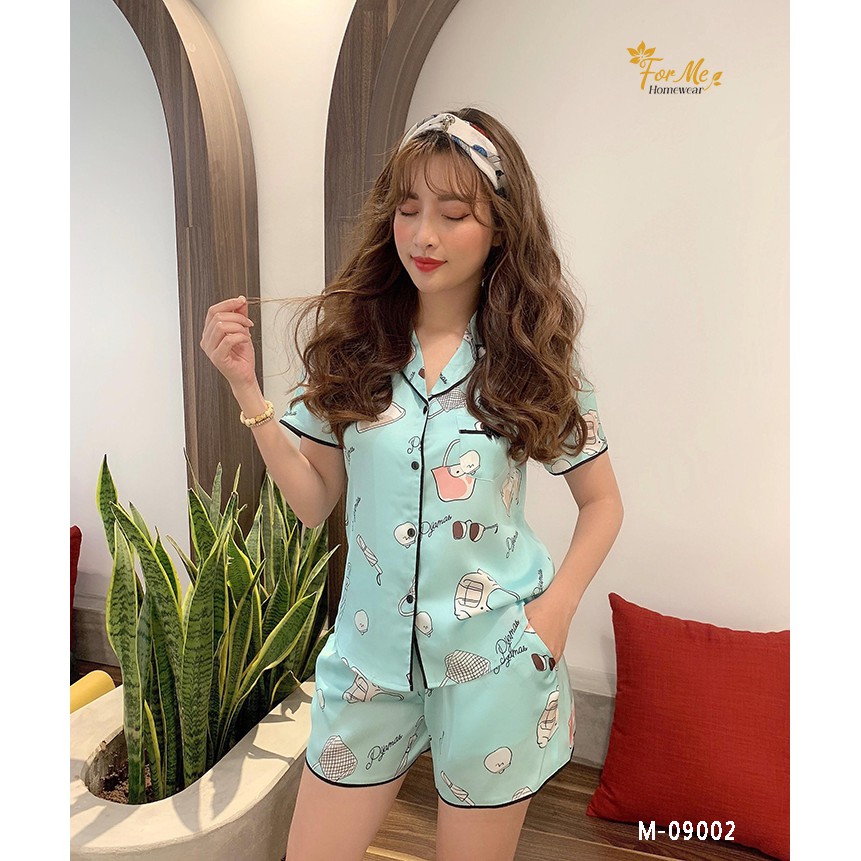 Bộ đồ ngủ, mặc nhà chất Lụa Giấy Luxury QUẦN ĐÙI PHỤ KIỆN 09 ,forme pijama