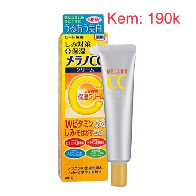 Kem và serum dưỡng Melano Cc
